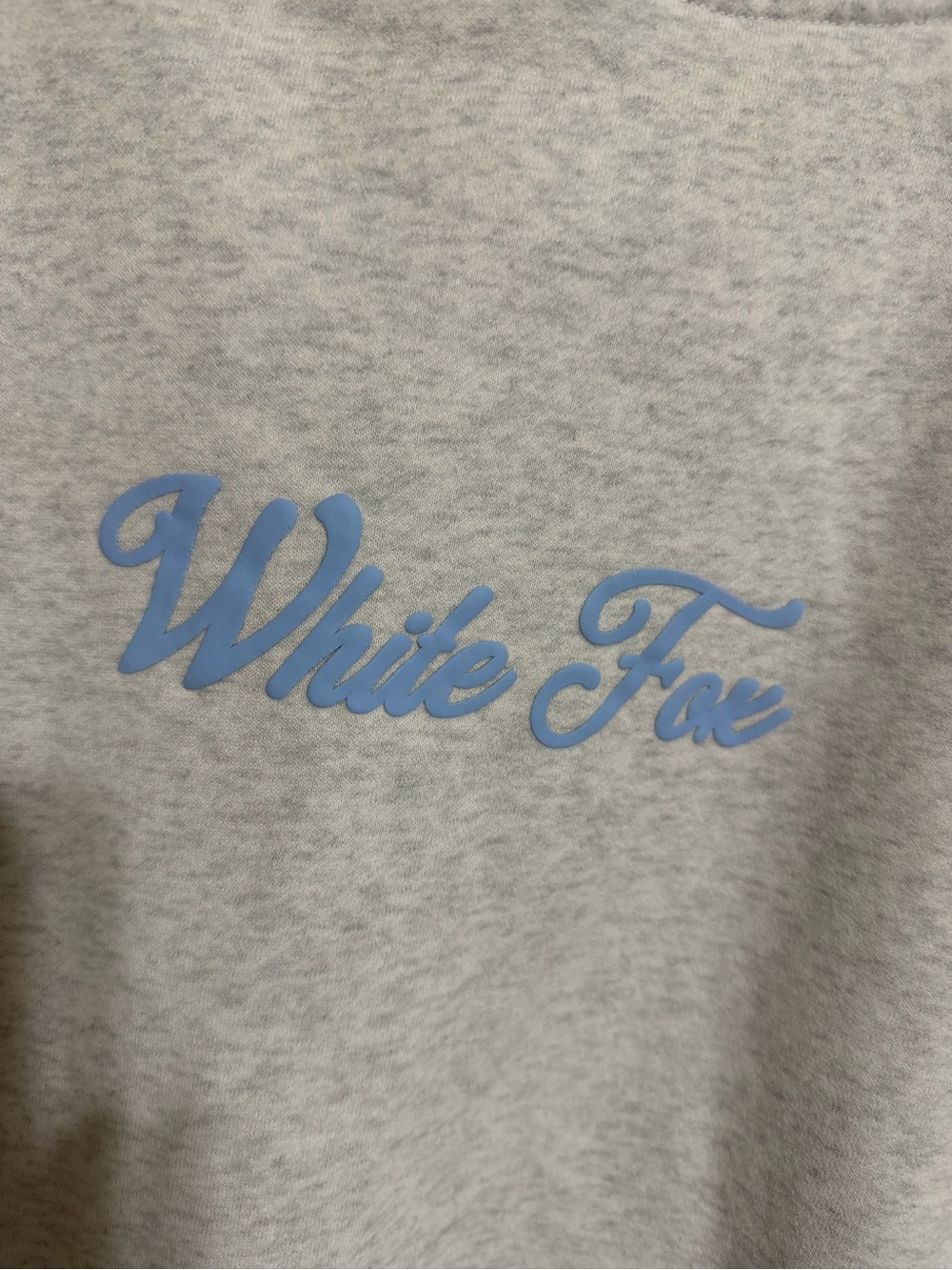 🔥 White Fox Boutique exclusive-Heather Gray Hoodie with Light Blue Script Logo